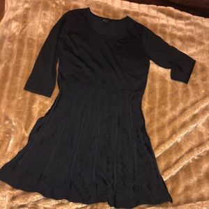 Black knit skater dress.